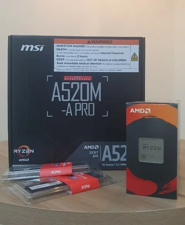 KIT UPGRADE RYZEN 5 5600GT + A520M-A PRO MSI + 2X8GB 3200MHZ XPG NOVO LACRADO!