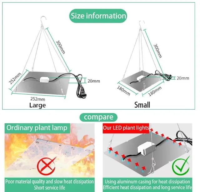 Painel Grow Cultivo Red/Blue Full Spectrum 169 leds 2000W - Foto 4