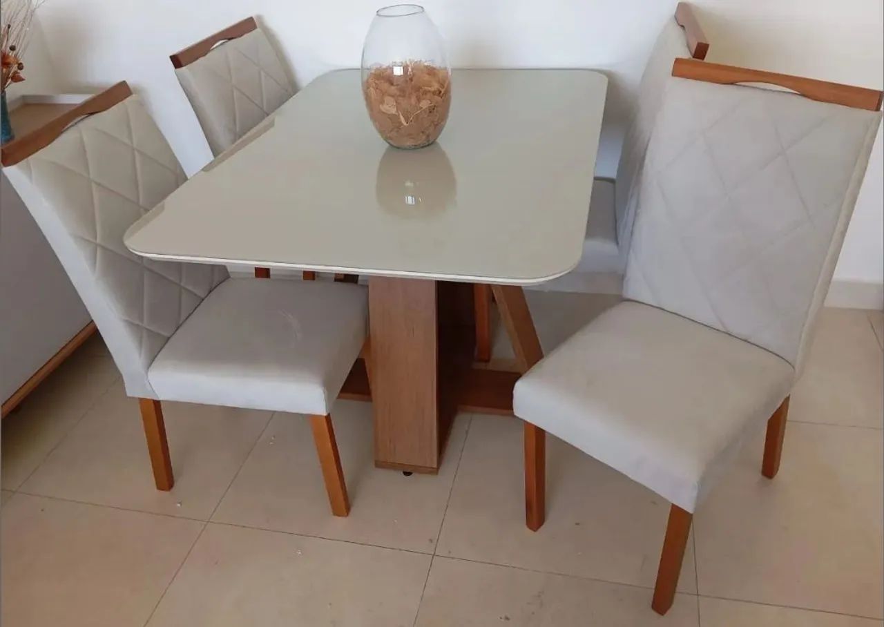 Mesa de jantar Jojo 4 cadeiras 120x90