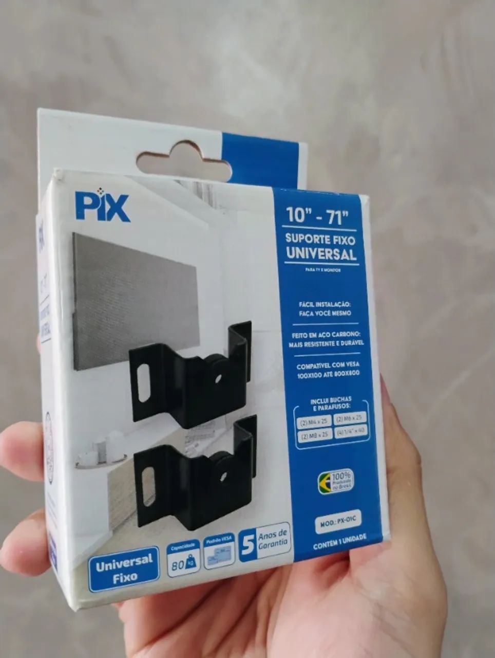 Suporte Fixo Universal para TV/Monitor LED/LCD 10" a 71" - PIX - Novo - Foto 4