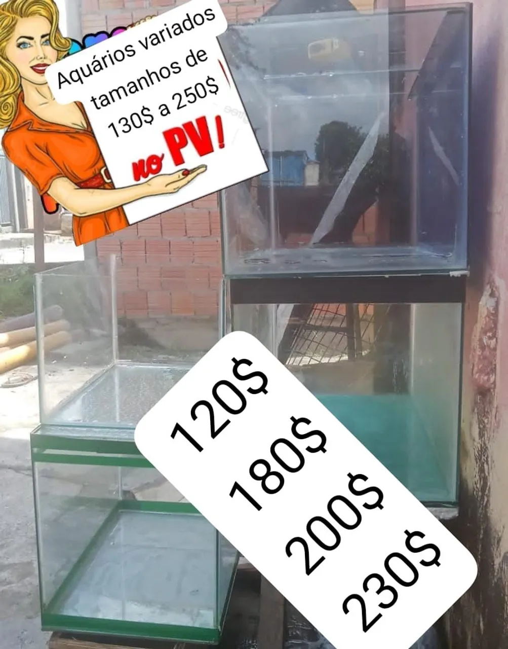 Aquários de Vidro - Diversos Tamanhos e Preços