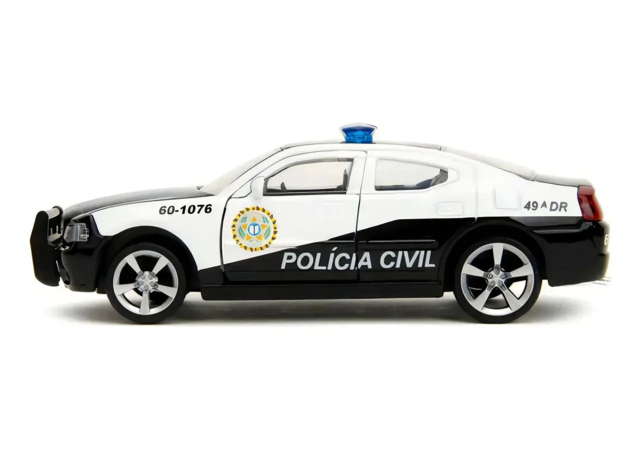 Miniatura Carro Dodge Charger Polícia Civil Fast & Furious Velozes E Furiosos Jada 1:32 - Foto 4