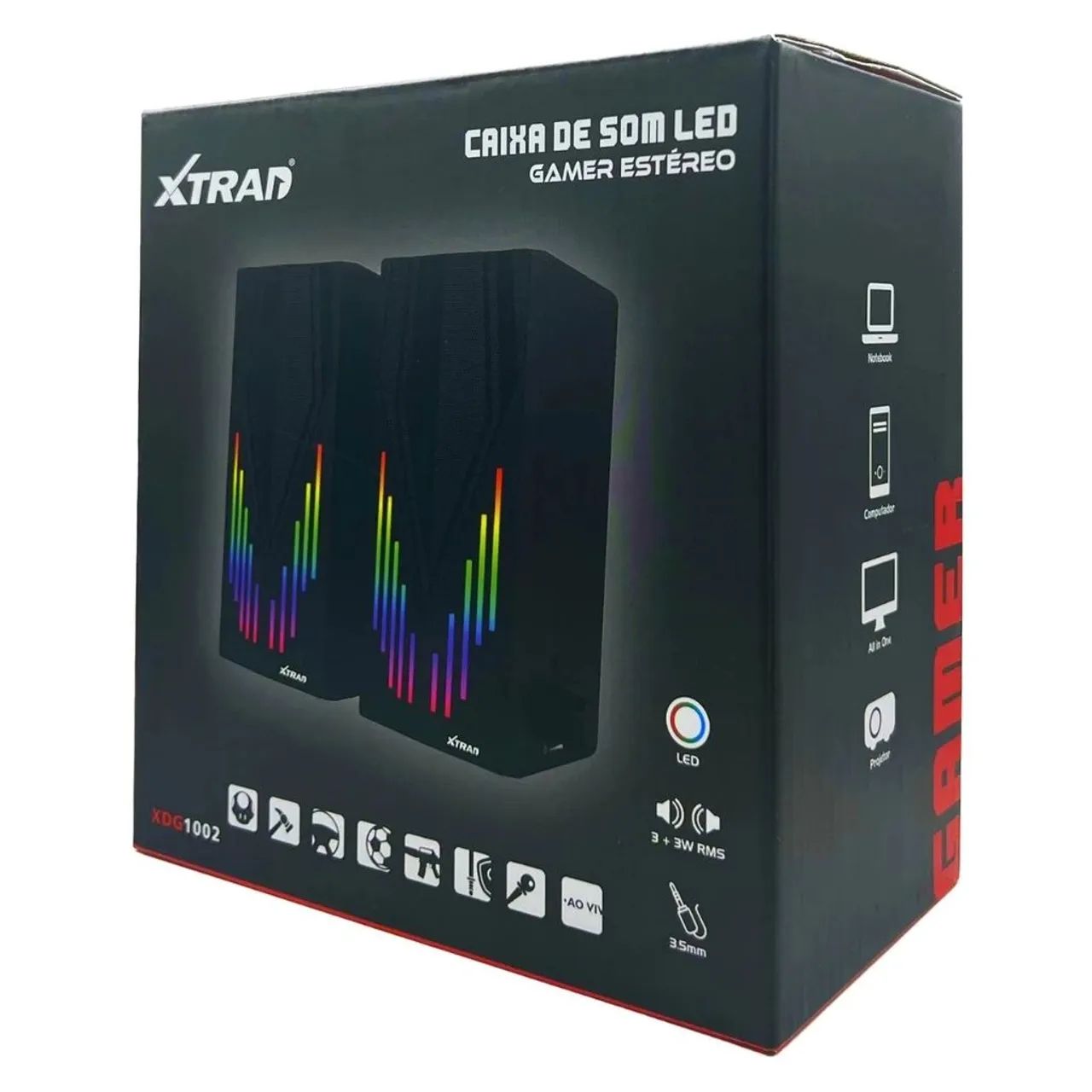 Caixas de Som para Computador com Iluminação RGB - Foto 2