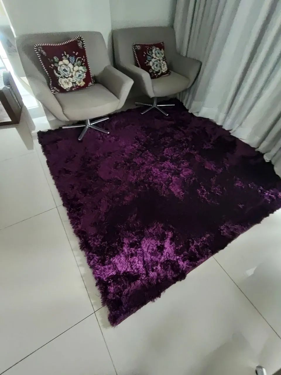 Tapetes Peludo uva para Sala - Foto 4