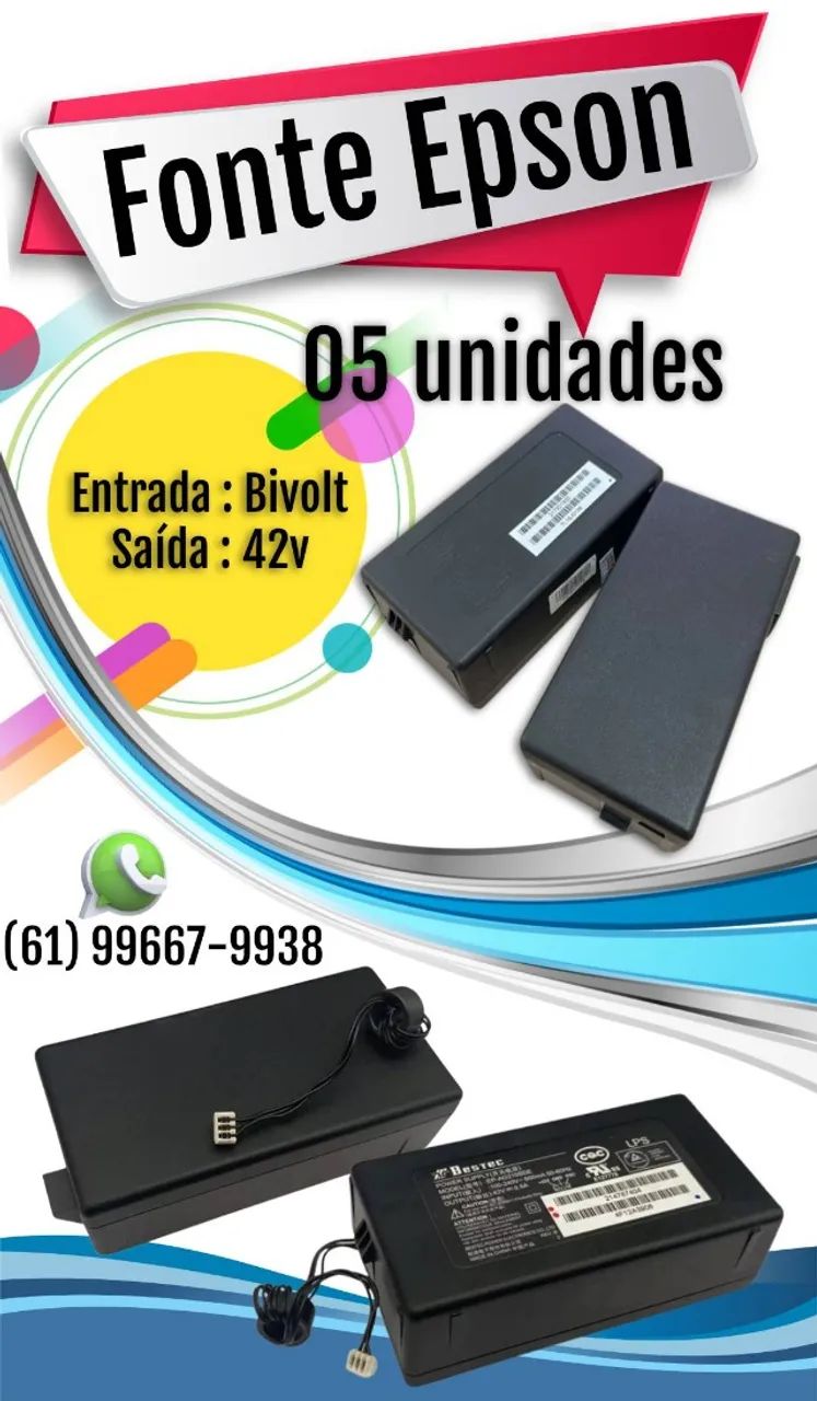 ## Kit com 05 fontes impressoras Epson Série L e XP ##