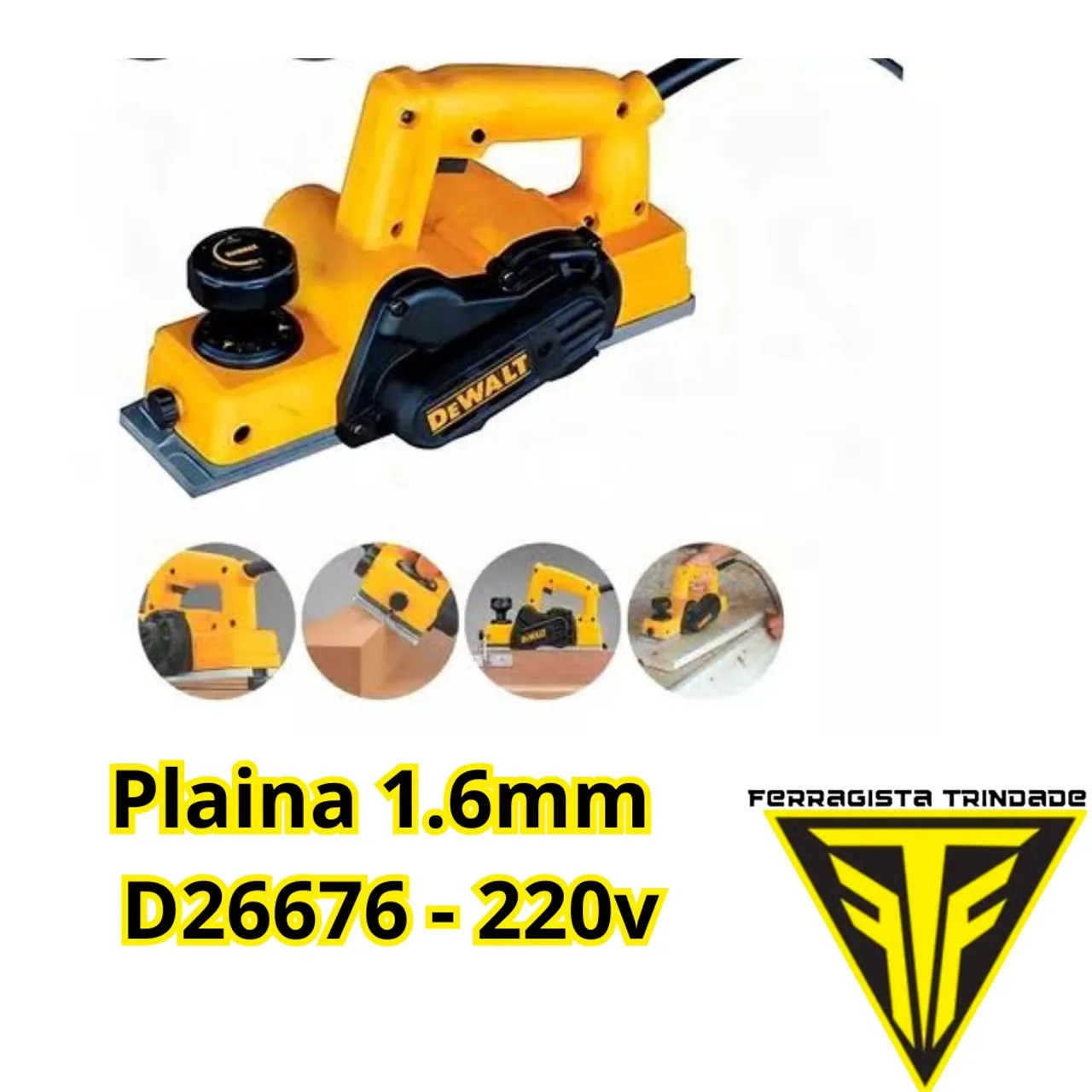 Plaina elétrica 1.6mm 220V DeWalt