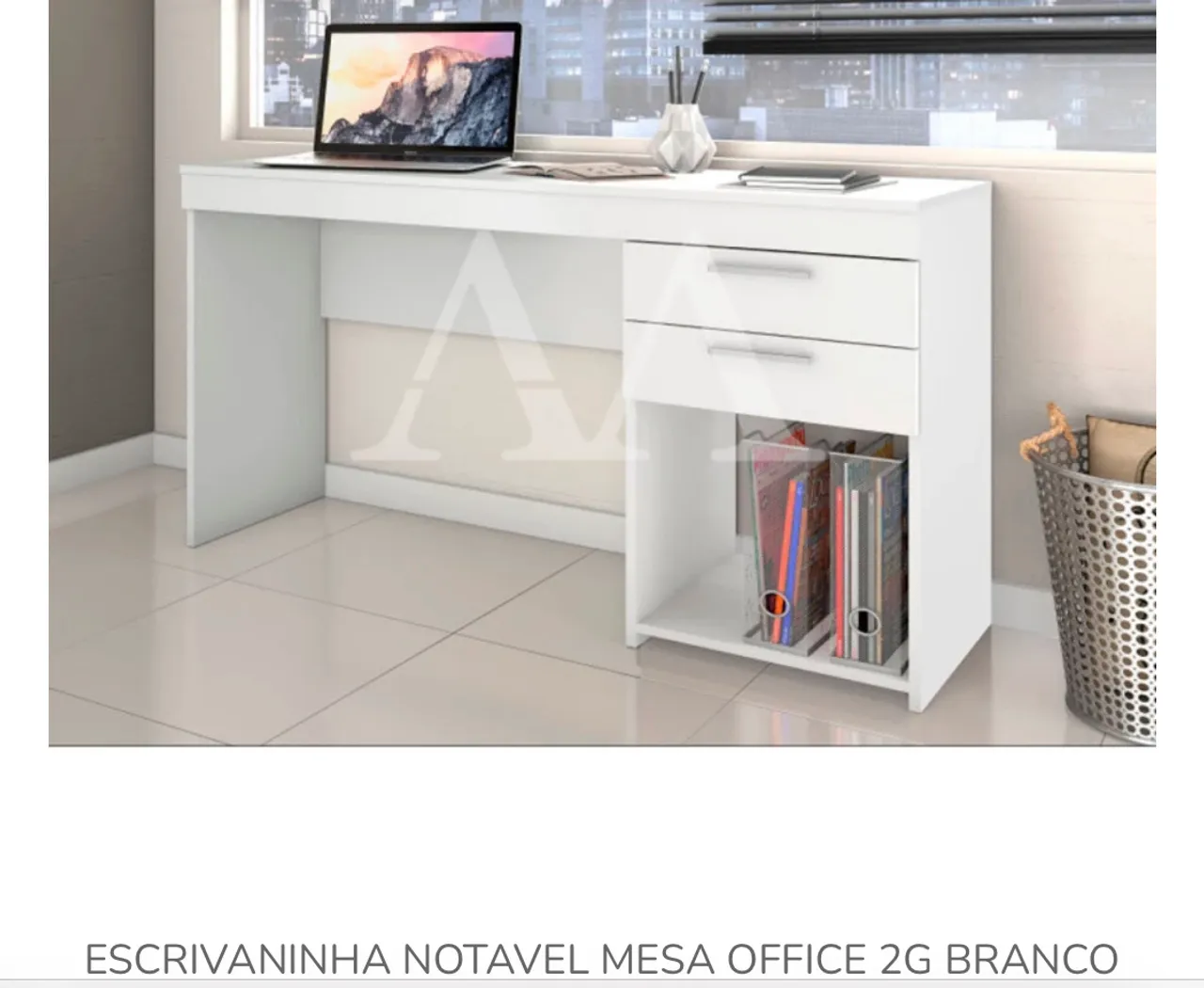 Escrivaninha Office 2G Branca - Promoção imperdível