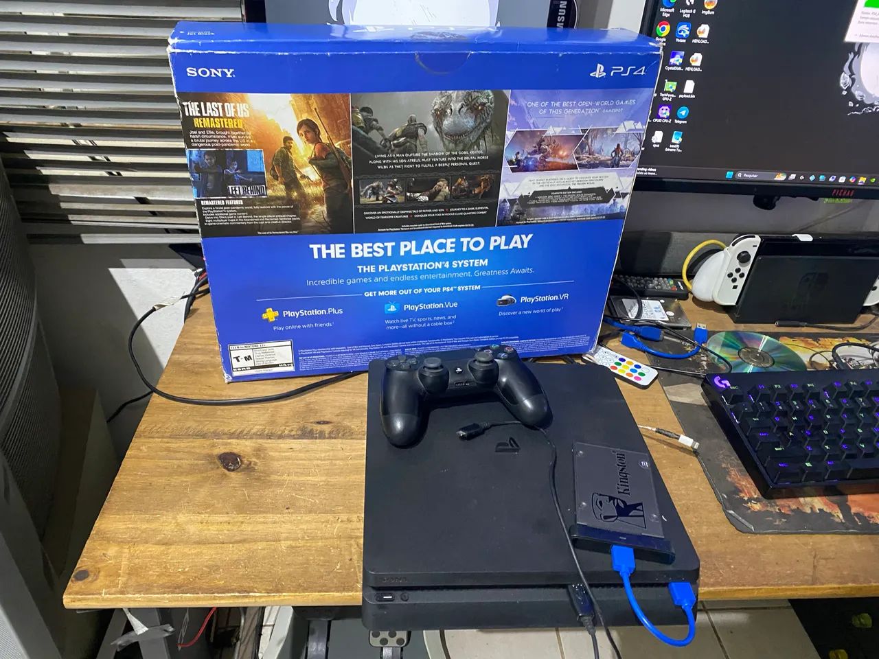 Ps4 slim 1tb com vários jogos aceito troca  - Foto 3