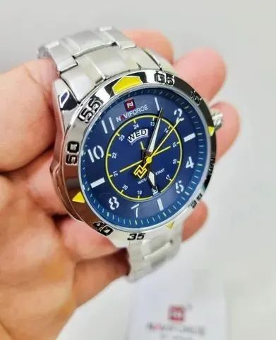 Relogio Masculino Naviforce Platinum Silver Blue Original - Foto 2