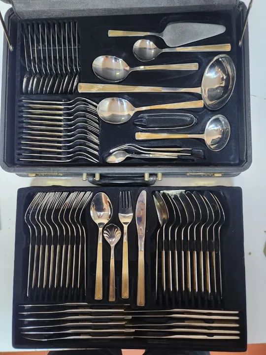 Jogo de Talheres alemão  SBS bestecke 4400 banhado a ouro  - Foto 2