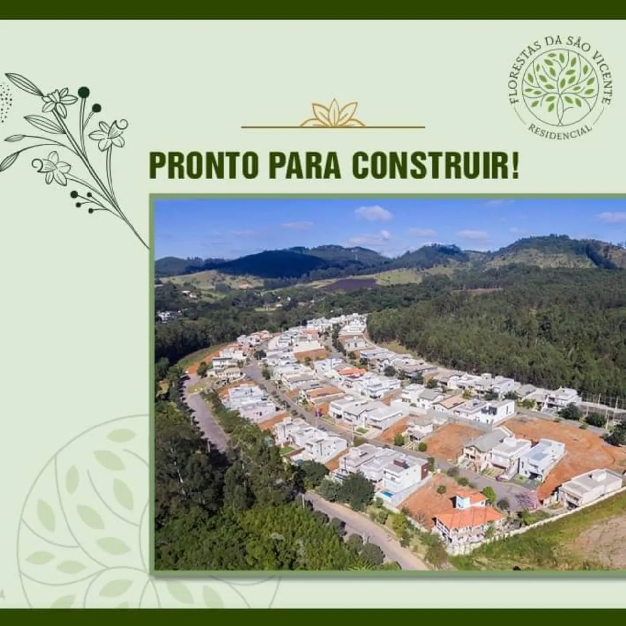 Terreno com 409 m2 no Condomínio Fechado Recanto da São Vicente