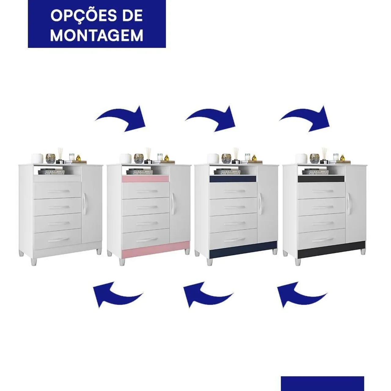 Cômoda com 4 gavetas e uma porta entrega e montagem grátis oferta valida 