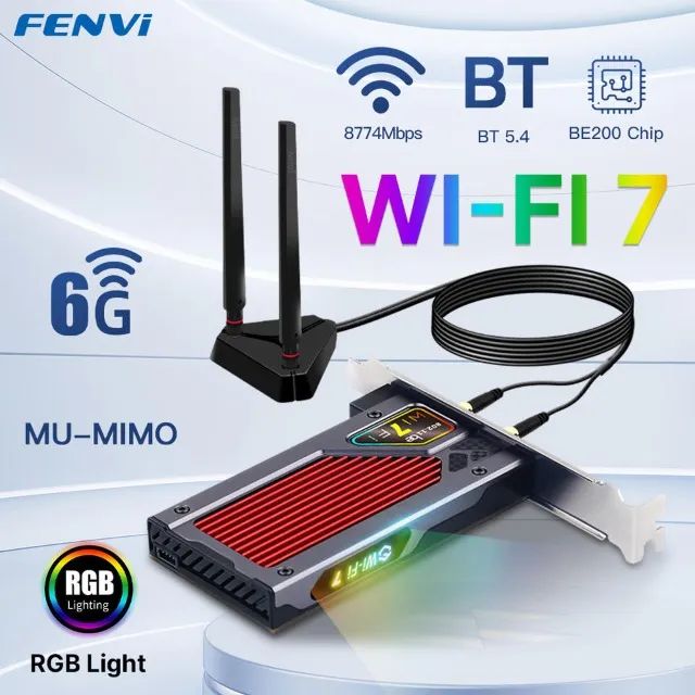 Adaptador Wi-Fi 7 e Bluetooth 5.4 FENVI PCIE  - Foto 3