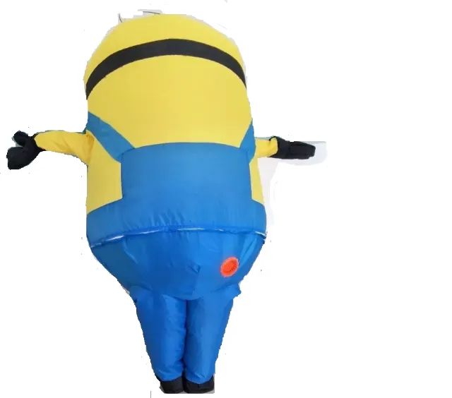 Fantasia Inflavel Minions Adulto Pronta Entrega 1.50-1.95 Cm Azul - Amarelo 150 - 195cm - Foto 4