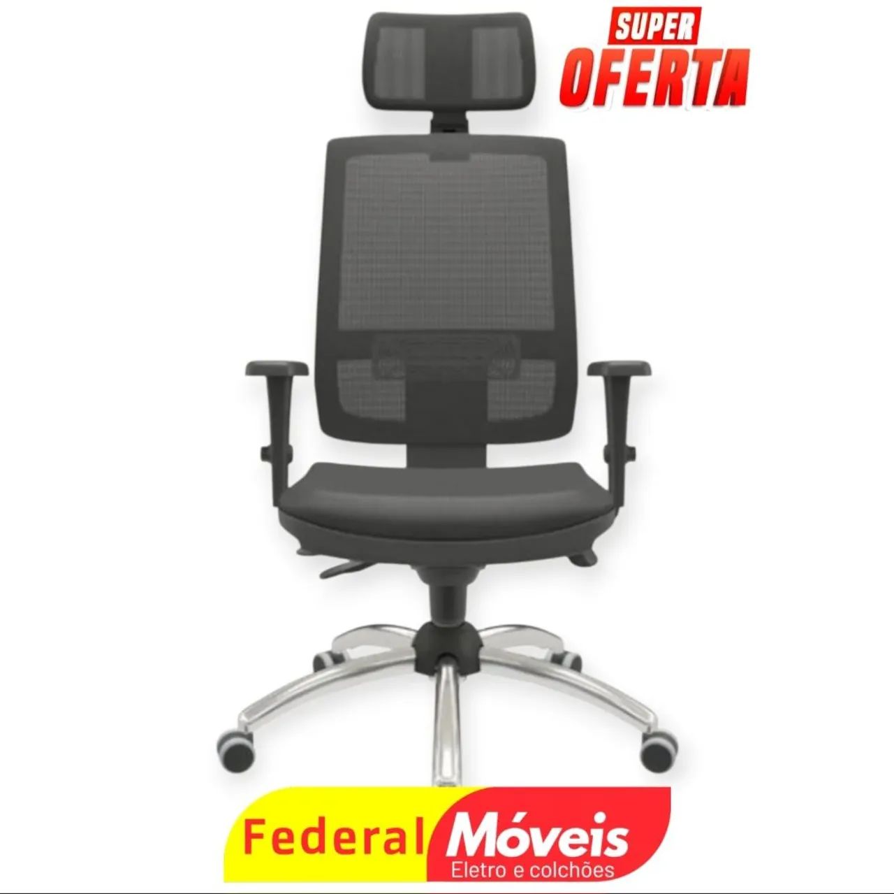 Cadeira Presidente Pés Cromados Terrinha - NOVA - Elegante, resistente e confortável