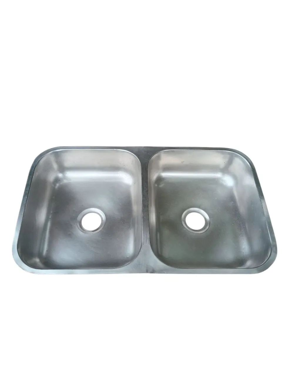 cuba de pia dupla aço inox 74x43