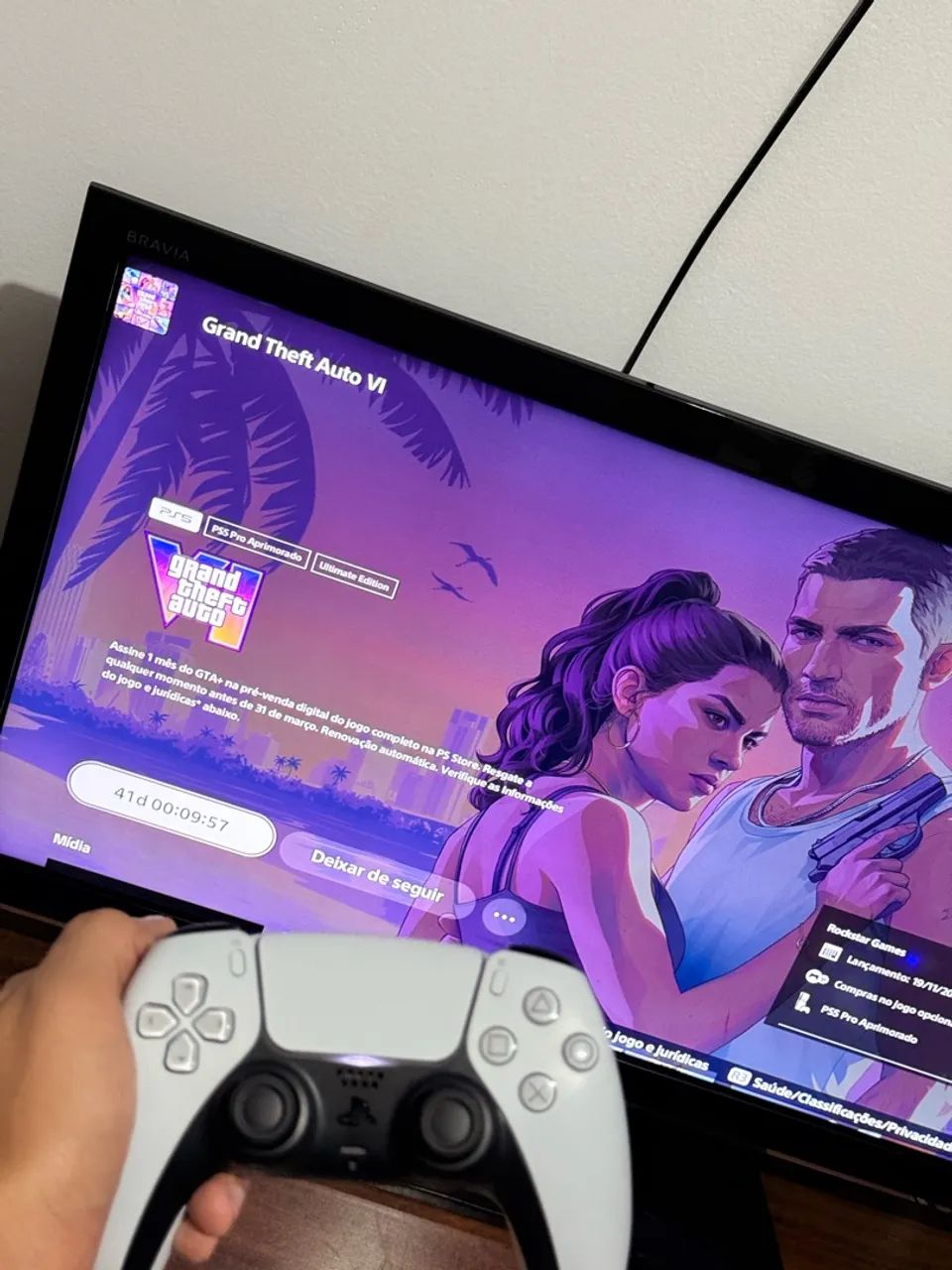 Ps5 com GTA 6 + 1 Controle + Caixa - Foto 2