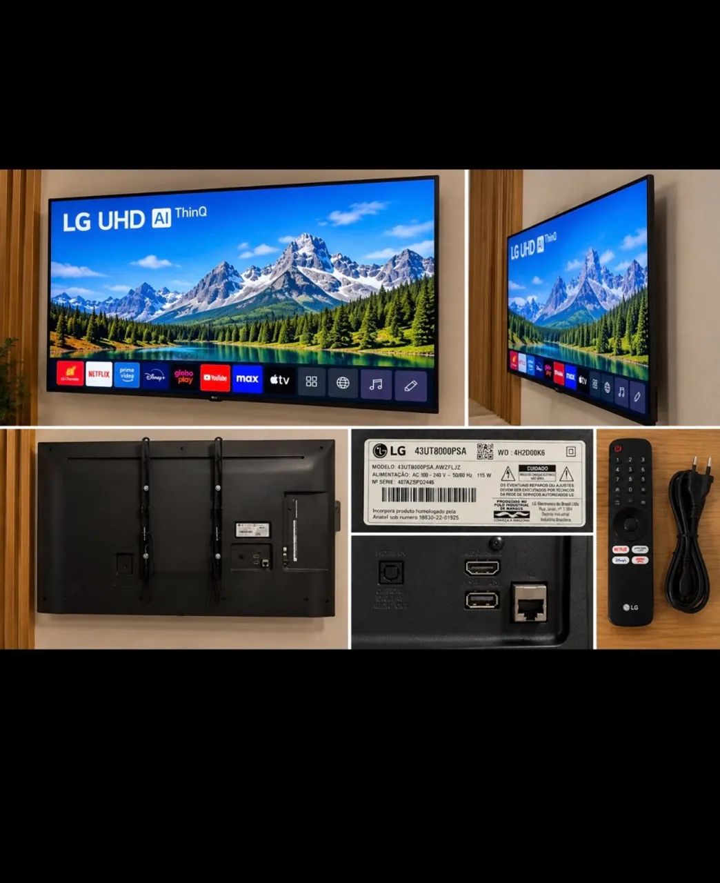 LG Smart TV 43 polegadas 4K UHD, modelo 43UT8000