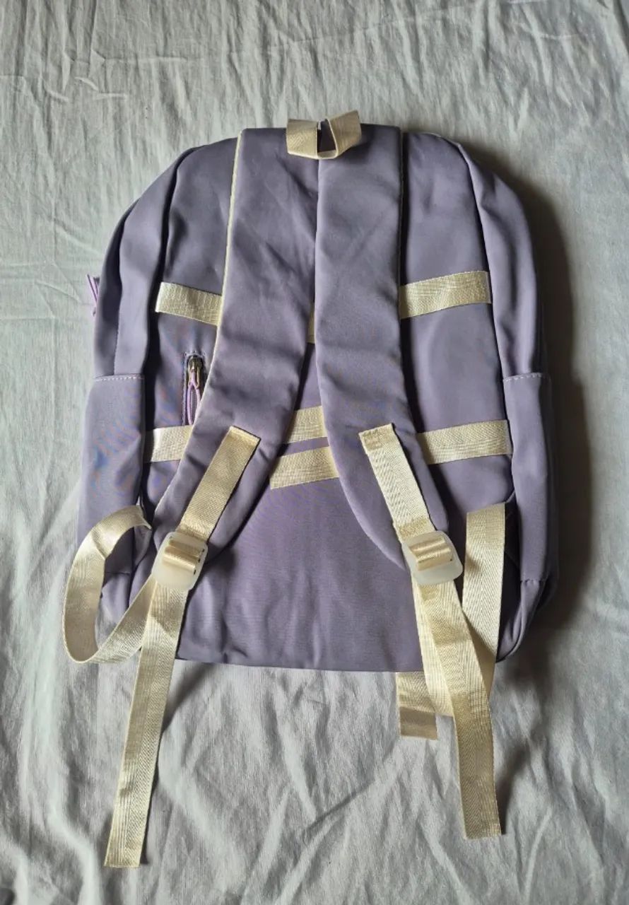 Mochila grande lilás/rosa nova - Foto 5