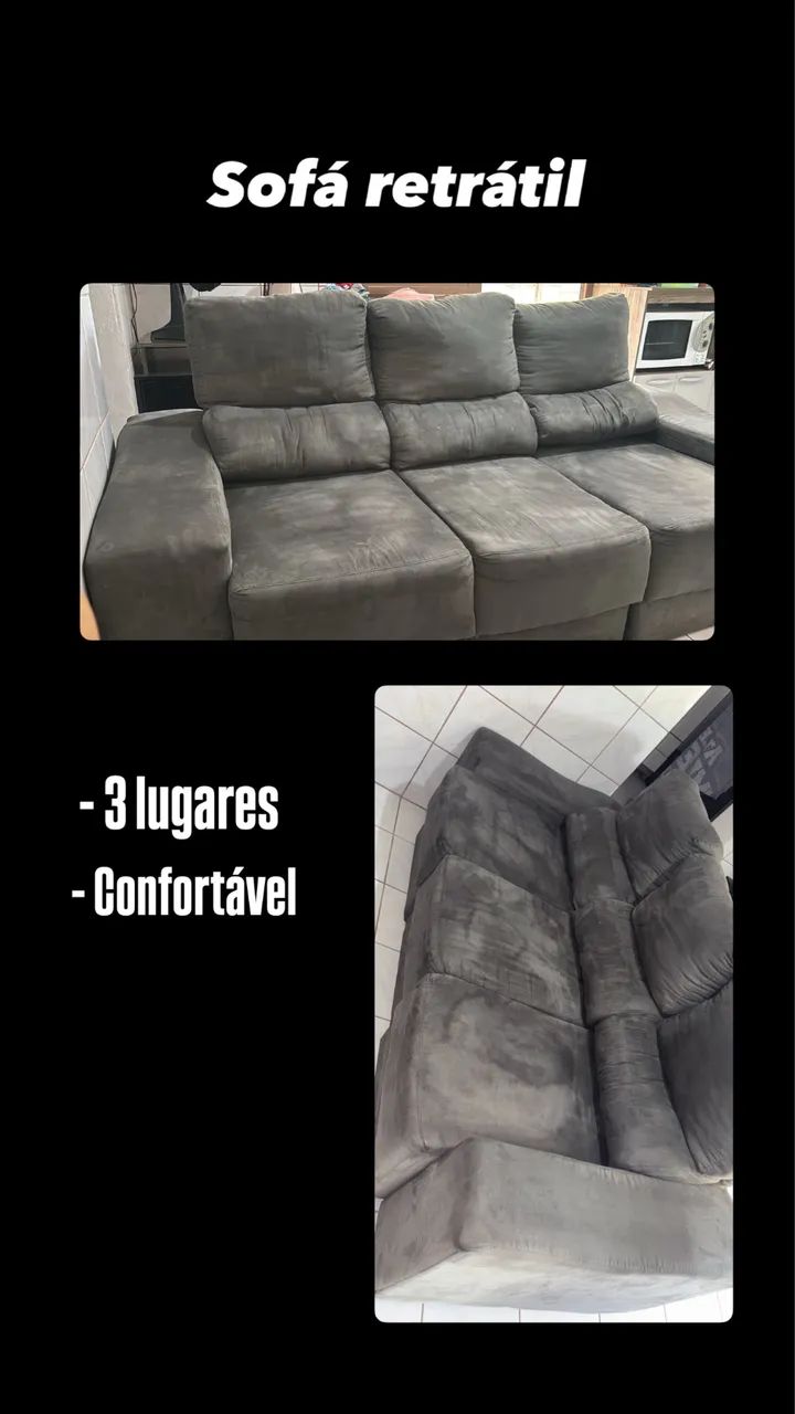 Sofá Retrátil 3 lugares