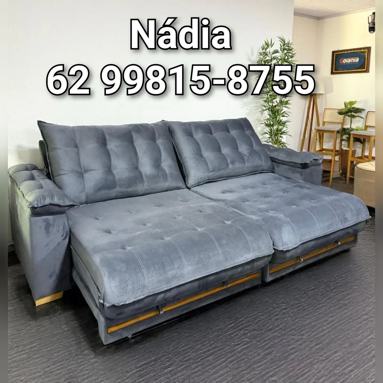 SOFÁ RETRÁTIL E RECLINÁVEL MOLAS SUPER CONFORTÁVEL 