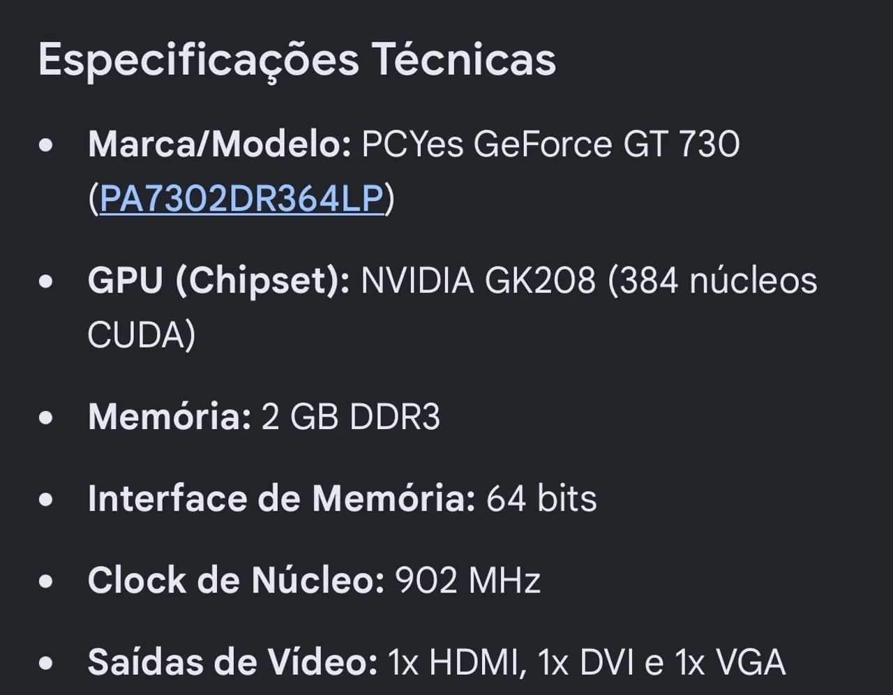 Placa de vídeo GT730 2gb funcionando 100% - Foto 2