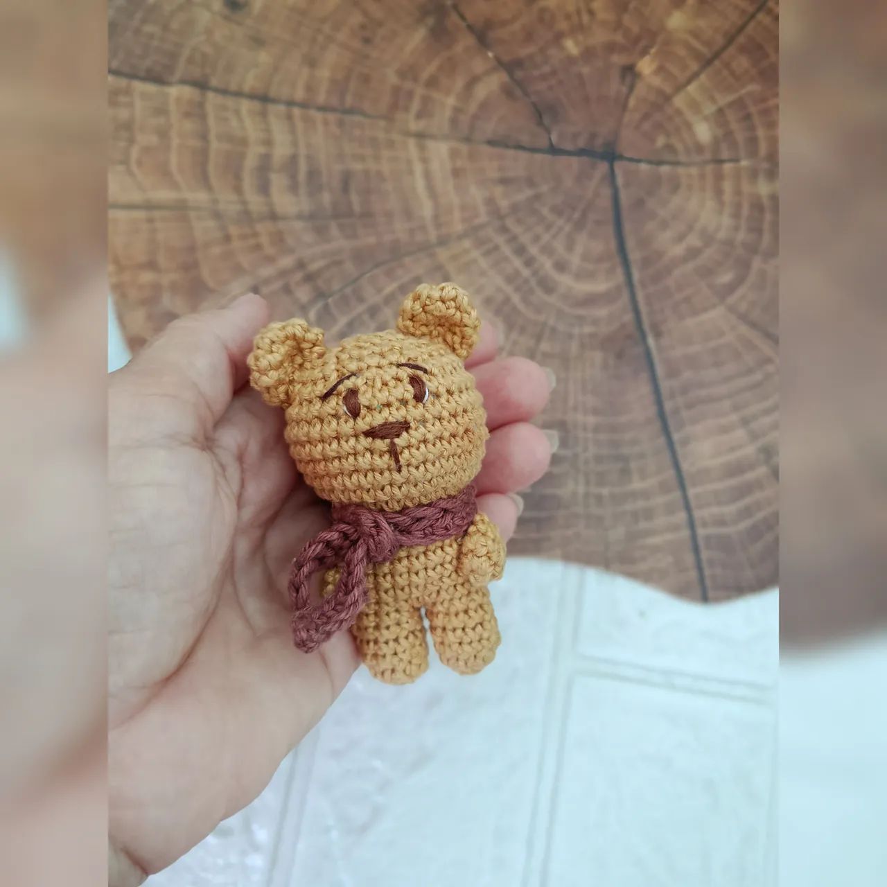 Ursinho chaveiro de crochê - Foto 2