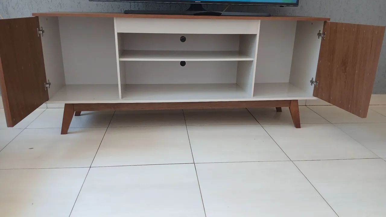 Rack Retrô, Emadeirado, Estilo Rústico, Duas Portas. - Foto 4