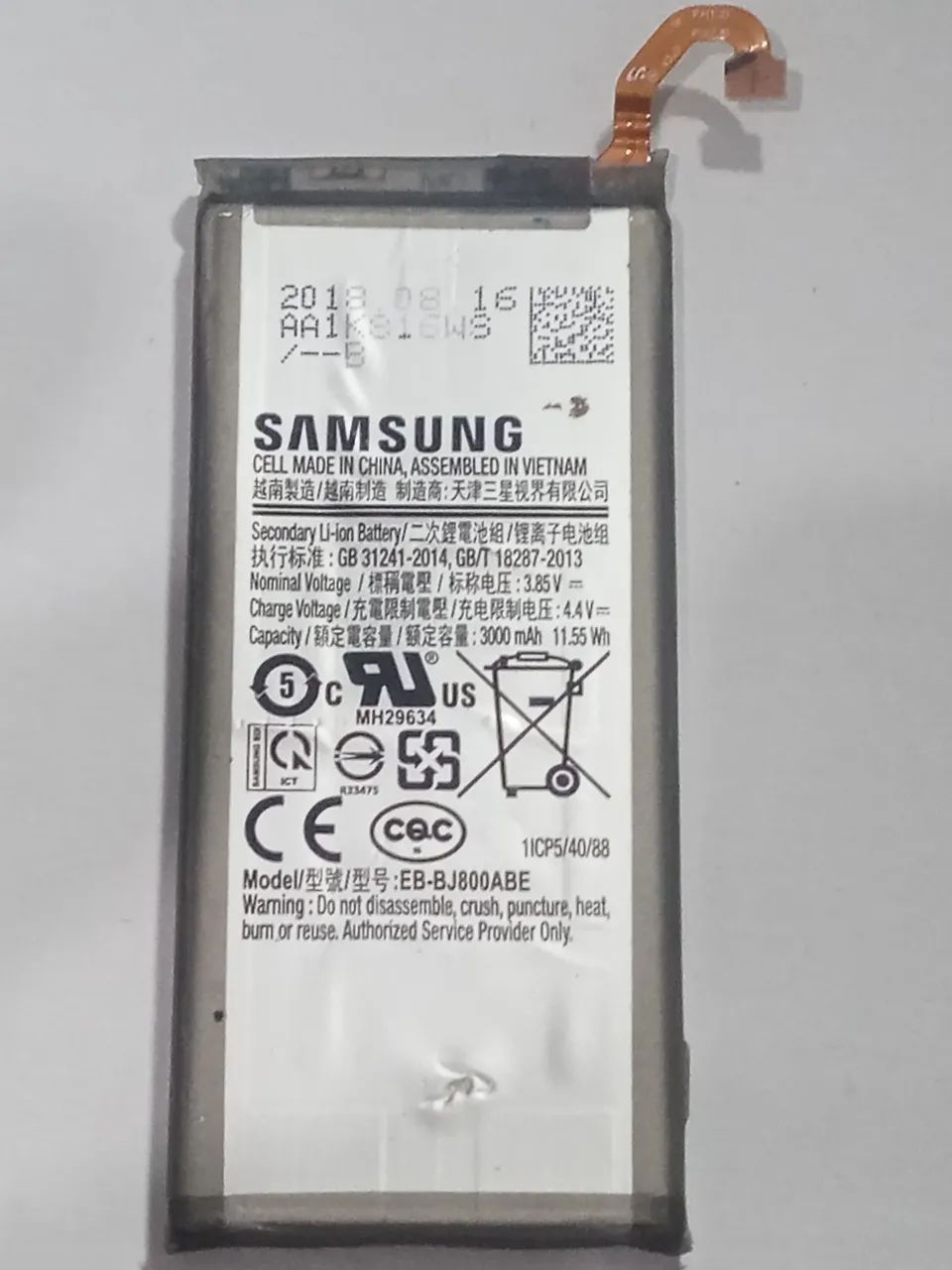 Bateria celular Samsung Galaxy J6 J600 J800 EB-BJ800AB 3000mAh original  - Foto 2