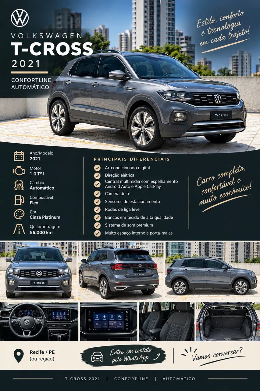 Volkswagen T-Cross COMFORTLINE 1.0 TSI FLEX 5P AUT. 2020