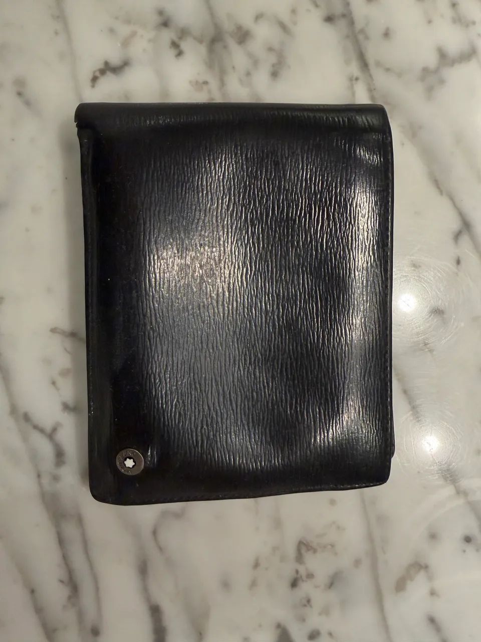 Carteira Montblanc em couro preto, modelo bifold, ORIGINAL!