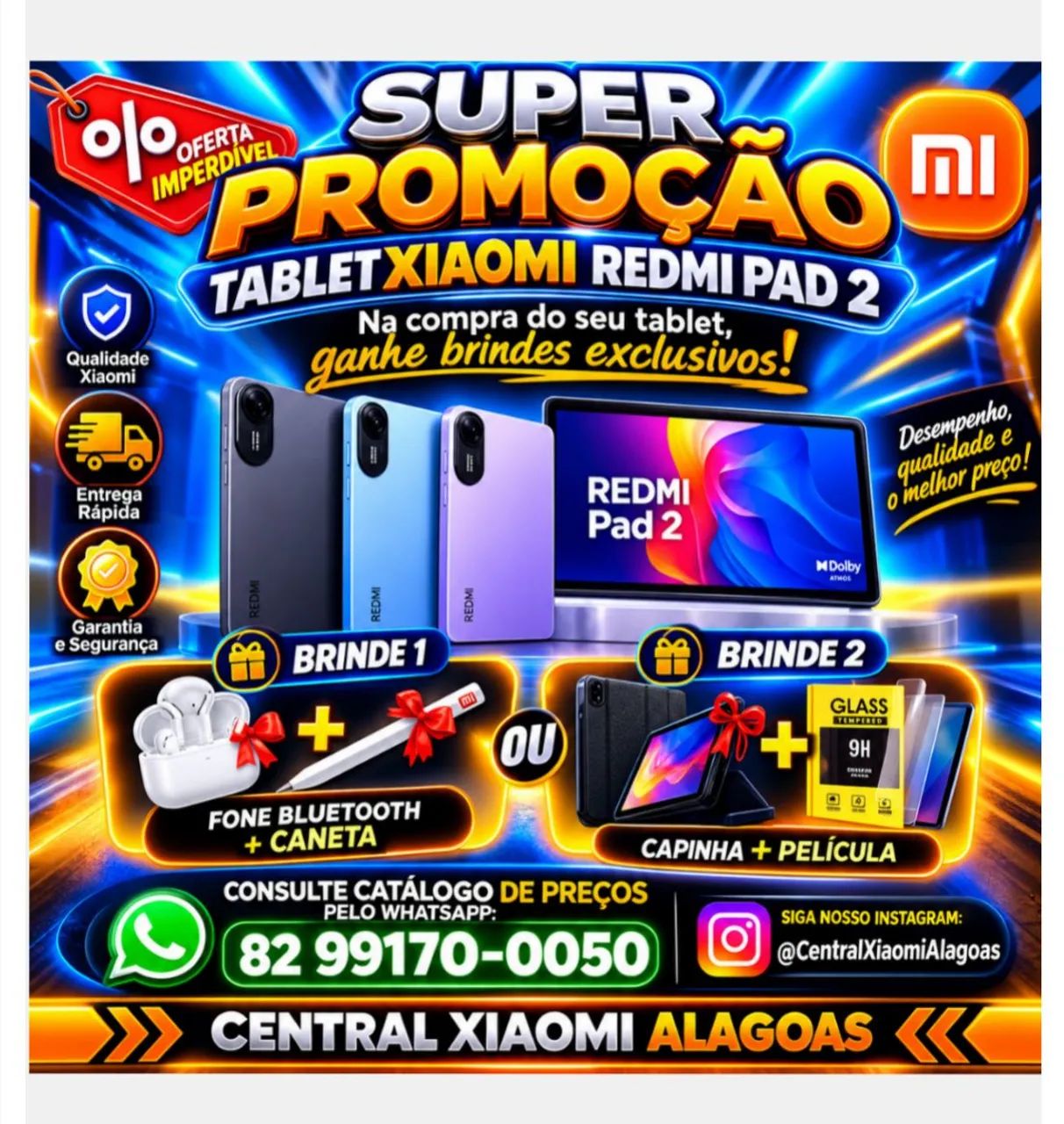 Tablets Xiaomi Redmi PAD 2 e PAD 2 Pro + Brindes 