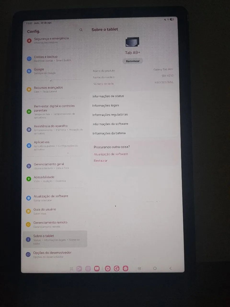 Vendo Tablet Samsung A9+