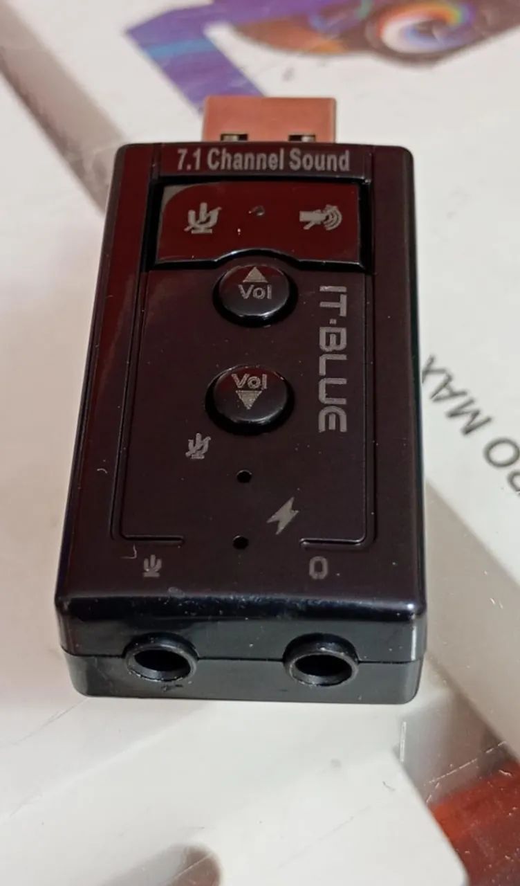 Adaptador Placa de Som Usb 7.1 Entreda Ps2 - Novo - Foto 2
