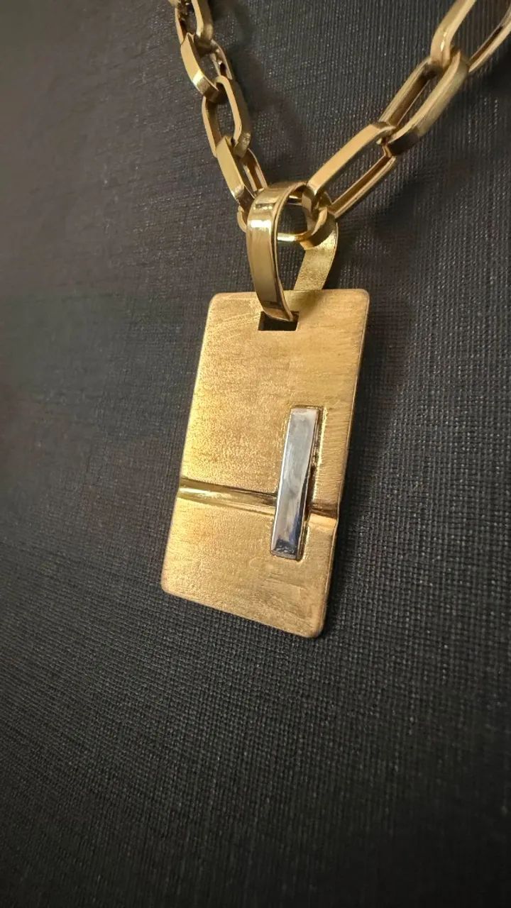 Conjunto Cartier Alongado e Placa Em Ouro 18k 750 - Foto 3