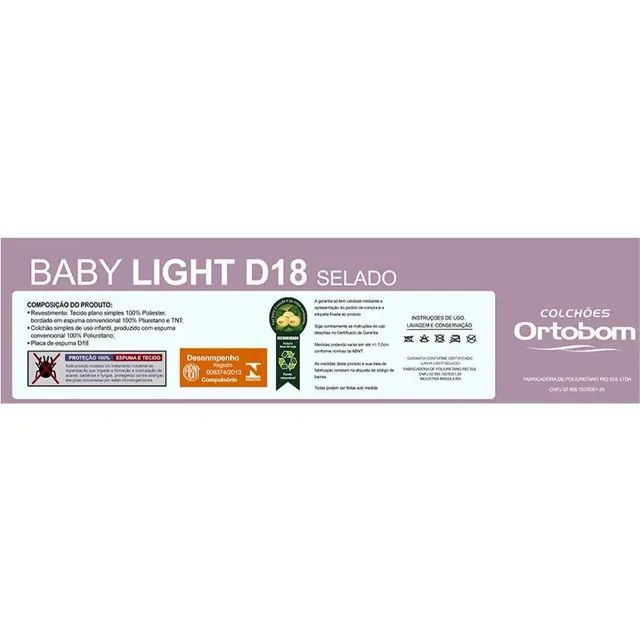 Colchão Baby Light D18 Ortobom 130x70x12 - Foto 4