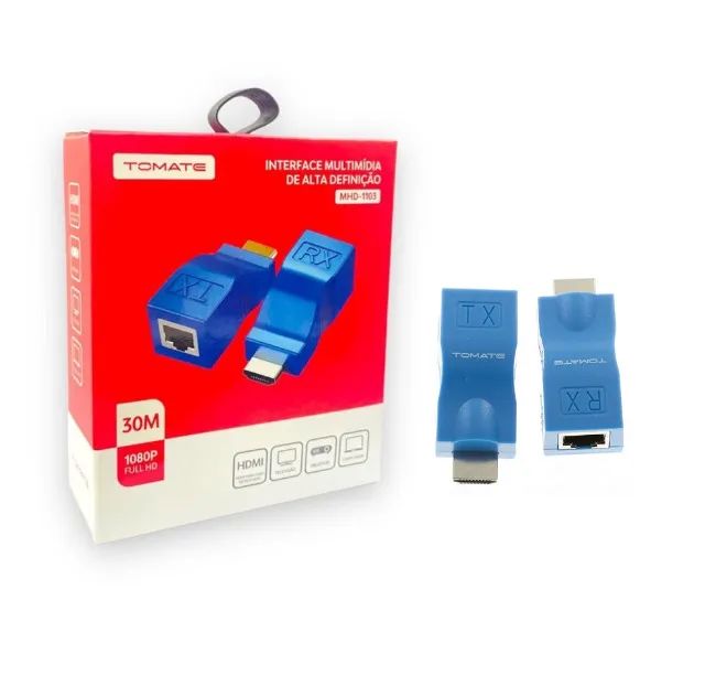 Extensor Hdmi Via Cabo De Rede Cat-5E/6E Tomate