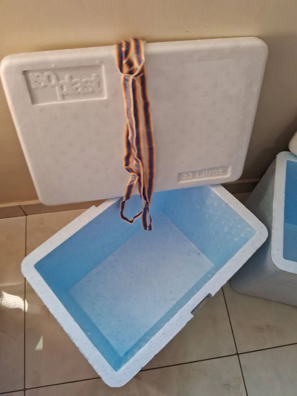 02 CAIXAS TÉRMICAS ISOPOR 33 L COM ALÇA - Foto 4