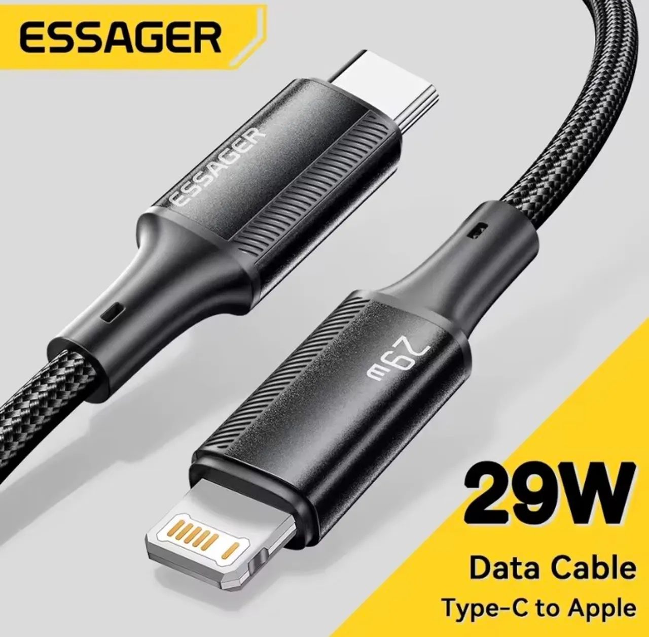 Cabo Lightning 1m Essager USB-C PD 29W Carregamento Rápido iPhone - Foto 3