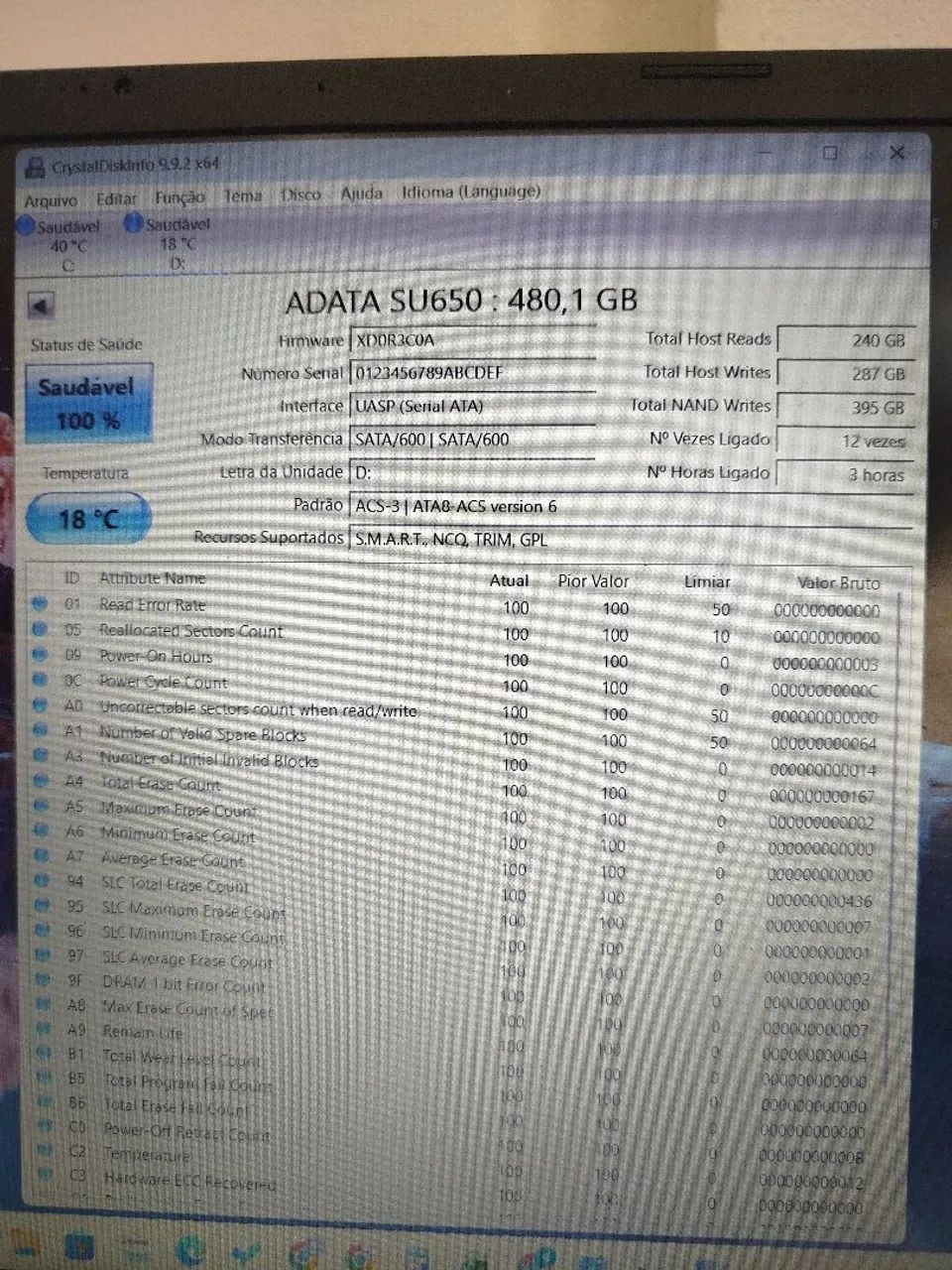 SSD 480gb data 3 horas de uso, novíssimo. - Foto 3