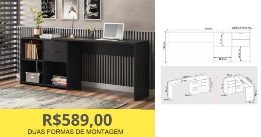 ESCROVANINHA EM L A PRONTA-ENTREGA 