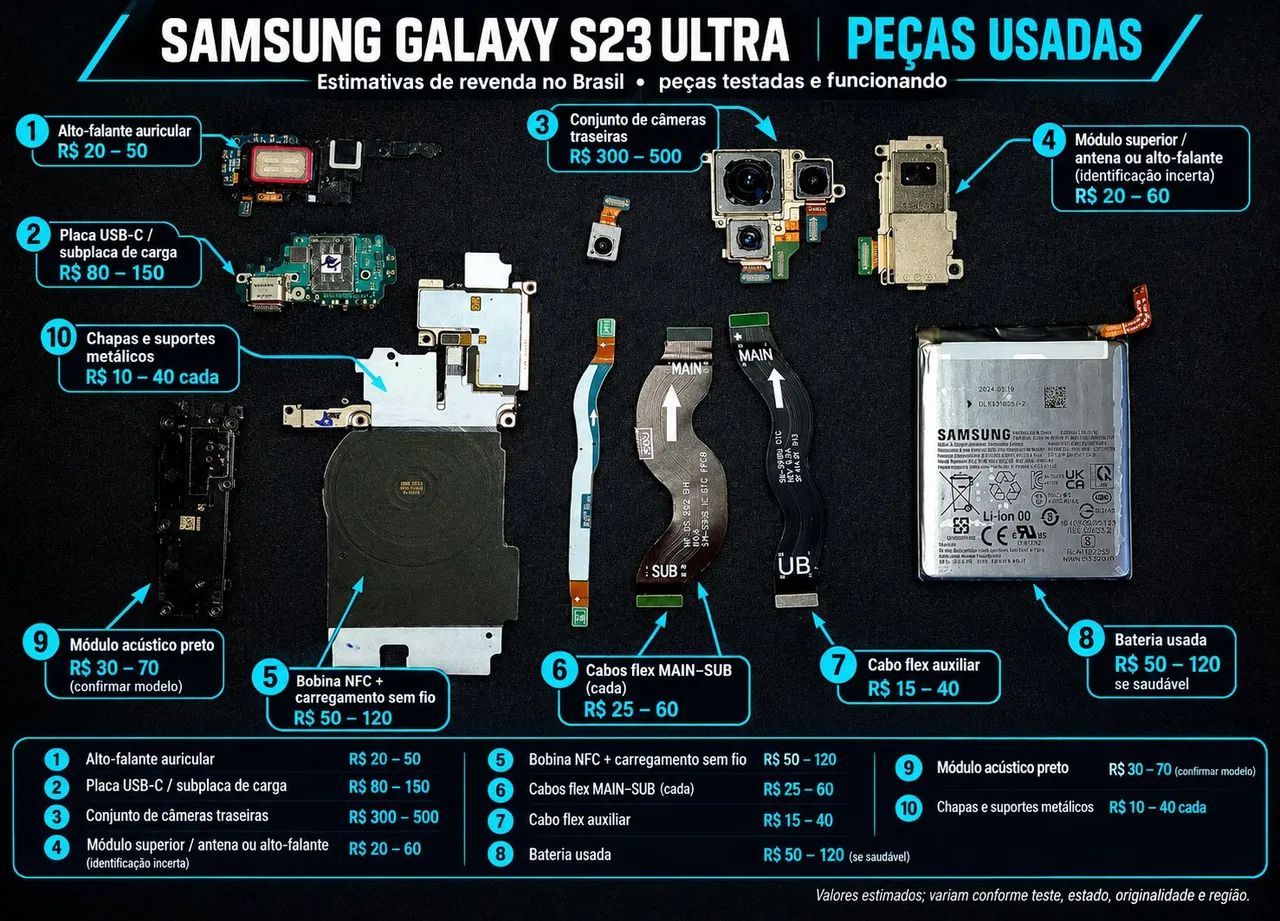Peças para S23 ULTRA 