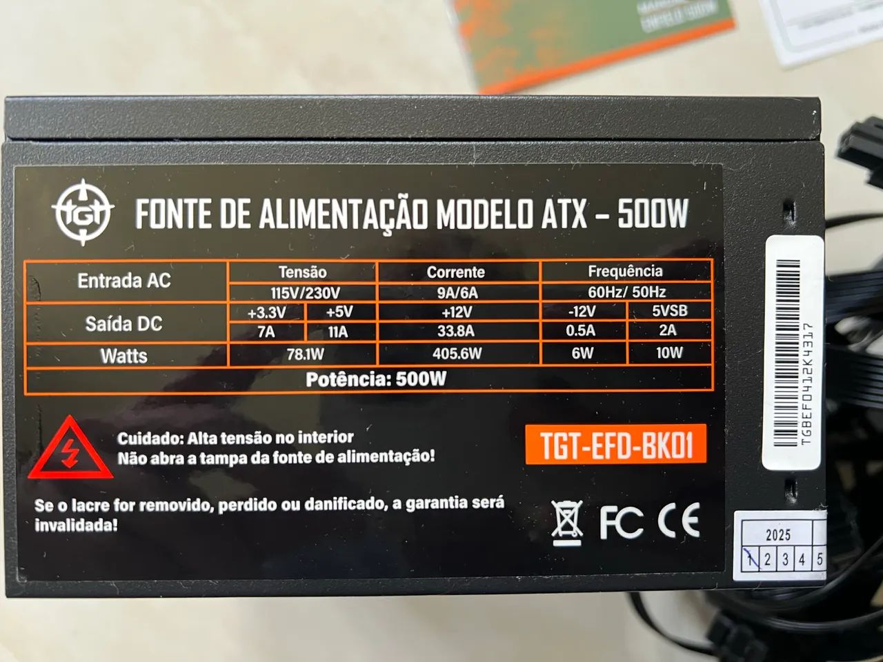 Fonte 500W TGT Enfield (Nova)  - Foto 3