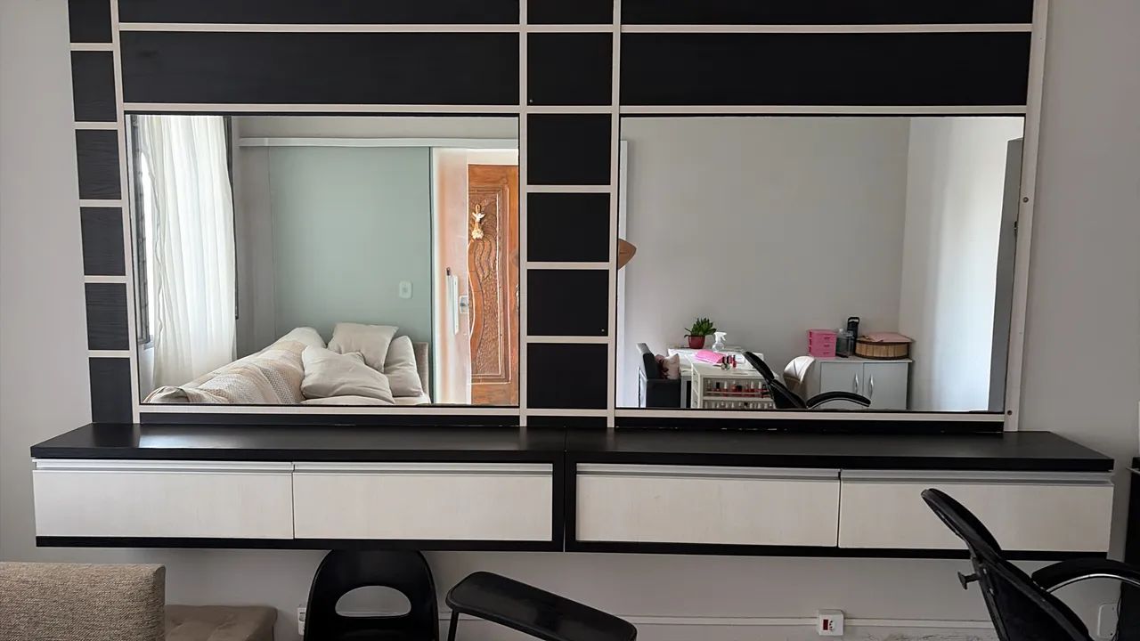 PAINEL COM ESPELHO + RACK ? LINDO E SOFISTICADO