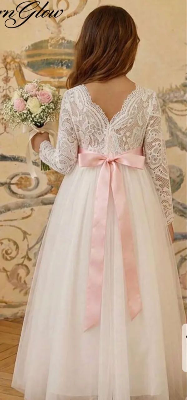 Vestido de daminha tamanho 12 - Foto 2