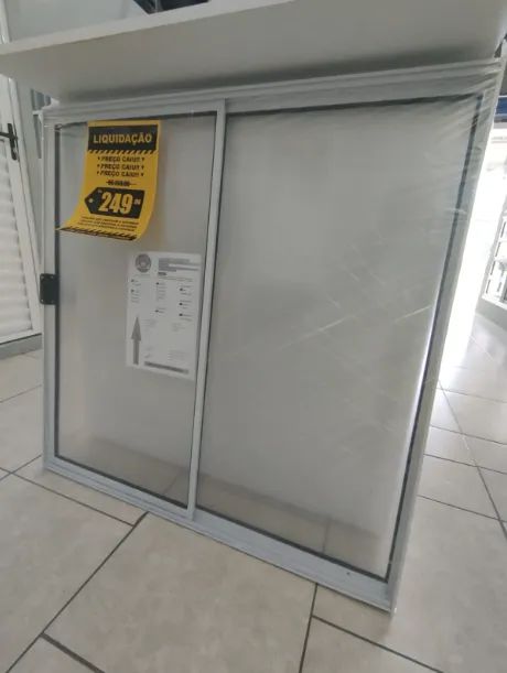 Janela de Alumínio Branco 02 folhas 100x100 - Pronta Entrega