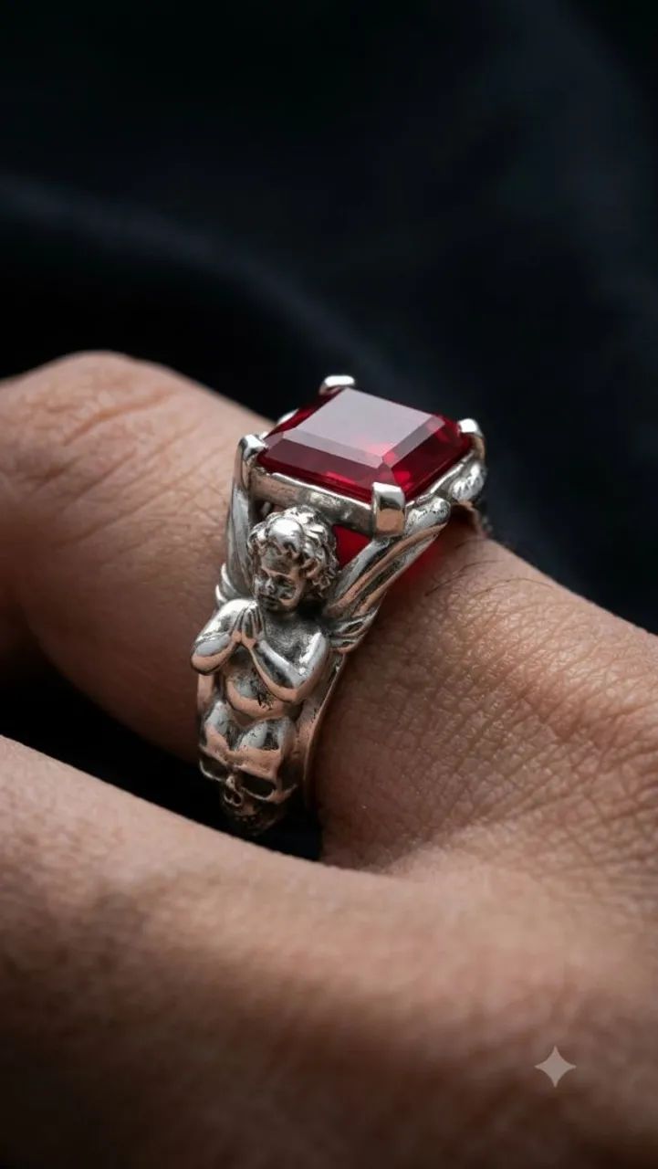 Anel anjos em prata 925 pedra zirconia. 