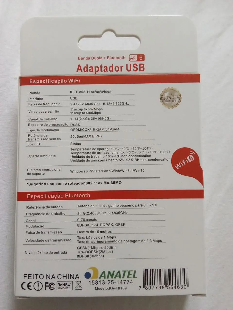Adaptador Wi-Fi 6 e Bluetooth KA-T8189 - Foto 2
