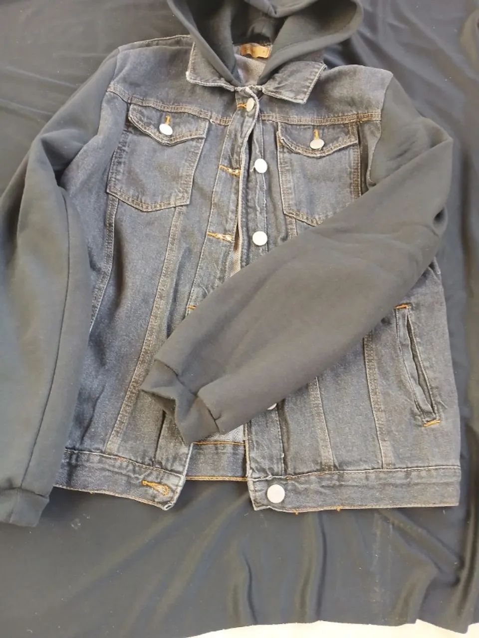 jaqueta jeans com moleton - Foto 3