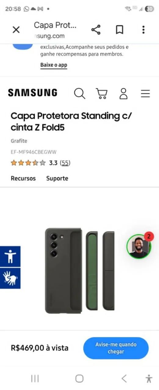 Capa original Samsung Case Z FOLD5 - Foto 3